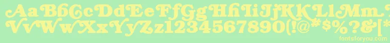 BryantRegular Font – Yellow Fonts on Green Background