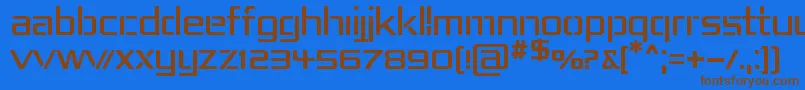 フォントRepub4 – 茶色の文字が青い背景にあります。