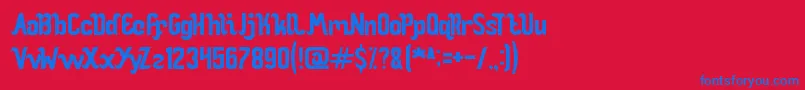 Ocean Font – Blue Fonts on Red Background