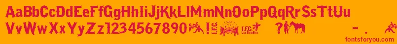 More about IfcLosBanditos Font IfcLosBanditos Font – Red Fonts on Orange Background