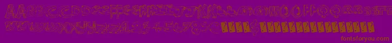 Futurestyle-Schriftart – Braune Schriften auf violettem Hintergrund