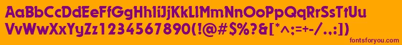Шрифт DynarMedium – фиолетовые шрифты на оранжевом фоне