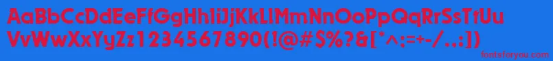 DynarMedium Font – Red Fonts on Blue Background