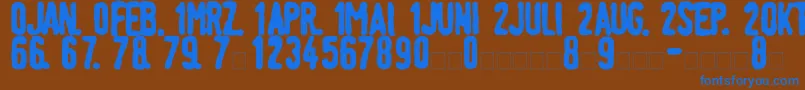 LinotypeTagesstempelFett Font – Blue Fonts on Brown Background