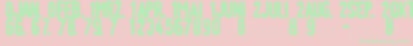 LinotypeTagesstempelFett Font – Green Fonts on Pink Background