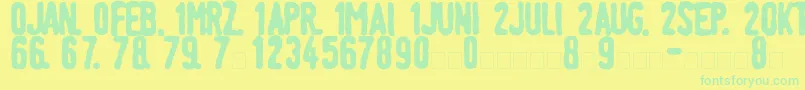 LinotypeTagesstempelFett Font – Green Fonts on Yellow Background