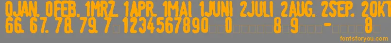 LinotypeTagesstempelFett Font – Orange Fonts on Gray Background