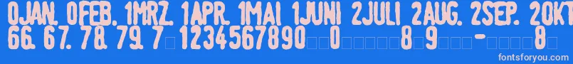 LinotypeTagesstempelFett Font – Pink Fonts on Blue Background