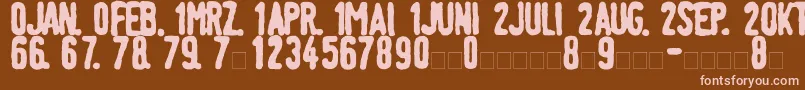 LinotypeTagesstempelFett Font – Pink Fonts on Brown Background