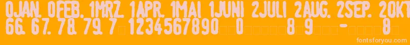 LinotypeTagesstempelFett Font – Pink Fonts on Orange Background