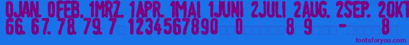 LinotypeTagesstempelFett Font – Purple Fonts on Blue Background