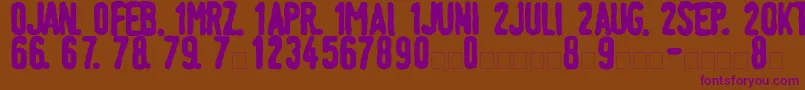 LinotypeTagesstempelFett Font – Purple Fonts on Brown Background