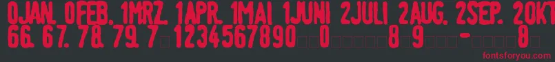 LinotypeTagesstempelFett Font – Red Fonts on Black Background