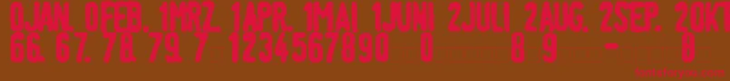LinotypeTagesstempelFett Font – Red Fonts on Brown Background