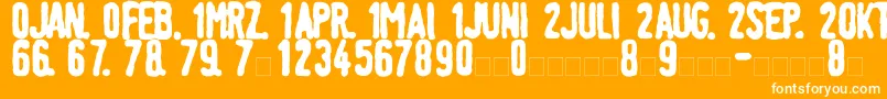 LinotypeTagesstempelFett Font – White Fonts on Orange Background