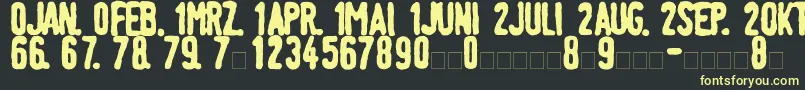 LinotypeTagesstempelFett Font – Yellow Fonts on Black Background