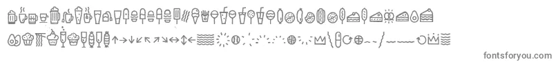 EscalopeCrustTwoIcons-fontti – harmaat kirjasimet valkoisella taustalla