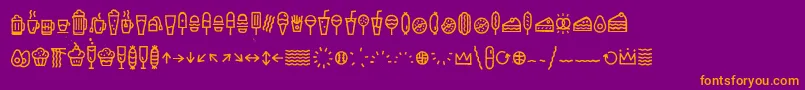 EscalopeCrustTwoIcons Font – Orange Fonts on Purple Background
