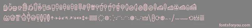 EscalopeCrustTwoIcons Font – Pink Fonts on Gray Background