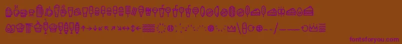 EscalopeCrustTwoIcons-Schriftart – Violette Schriften auf braunem Hintergrund