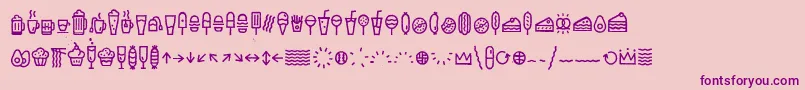 Czcionka EscalopeCrustTwoIcons – fioletowe czcionki na różowym tle
