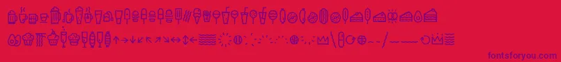 EscalopeCrustTwoIcons-Schriftart – Violette Schriften auf rotem Hintergrund