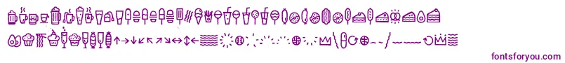 EscalopeCrustTwoIcons-Schriftart – Violette Schriften auf weißem Hintergrund