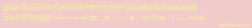 EscalopeCrustTwoIcons Font – Yellow Fonts on Pink Background