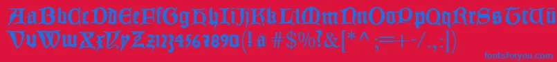 Joecaxton Font – Blue Fonts on Red Background