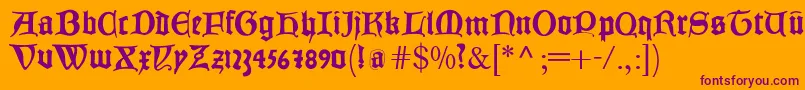 Шрифт Joecaxton – фиолетовые шрифты на оранжевом фоне