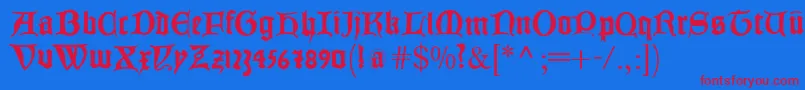 Joecaxton Font – Red Fonts on Blue Background