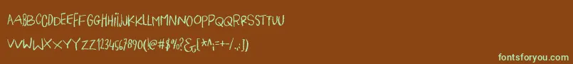 Шрифт PigeonWingDemo – зелёные шрифты на коричневом фоне