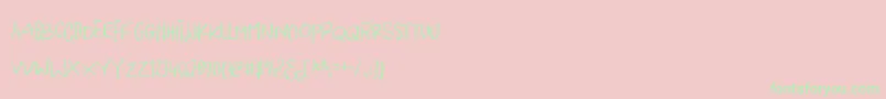 PigeonWingDemo-Schriftart – Grüne Schriften auf rosa Hintergrund