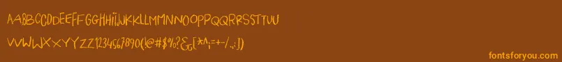 PigeonWingDemo Font – Orange Fonts on Brown Background