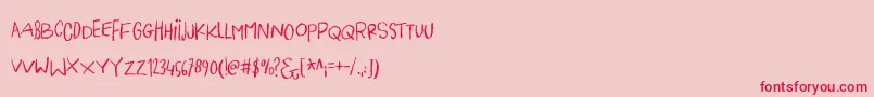 PigeonWingDemo Font – Red Fonts on Pink Background
