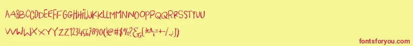 PigeonWingDemo Font – Red Fonts on Yellow Background