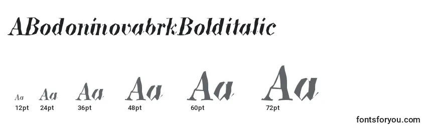 sizes of abodoninovabrkbolditalic font, abodoninovabrkbolditalic sizes