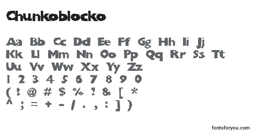 Fuente Chunkoblocko - alfabeto, números, caracteres especiales