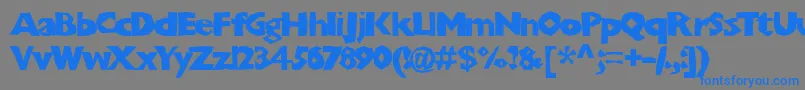 Chunkoblocko-Schriftart – Blaue Schriften auf grauem Hintergrund