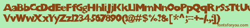 Chunkoblocko Font – Brown Fonts on Green Background