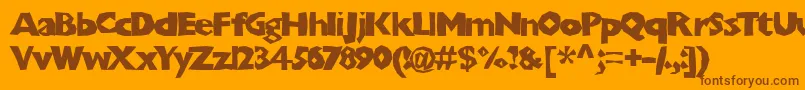 Chunkoblocko-Schriftart – Braune Schriften auf orangefarbenem Hintergrund