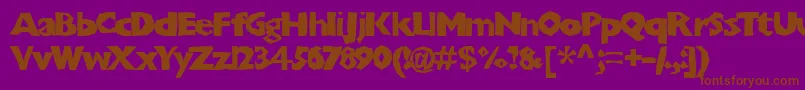 Chunkoblocko-Schriftart – Braune Schriften auf violettem Hintergrund