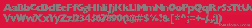 フォントChunkoblocko – 赤い背景に灰色の文字