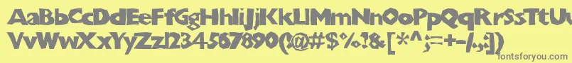 フォントChunkoblocko – 黄色の背景に灰色の文字