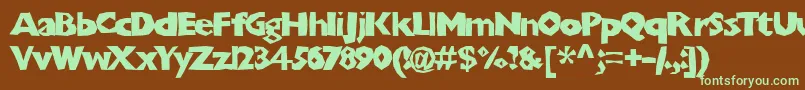 Chunkoblocko Font – Green Fonts on Brown Background