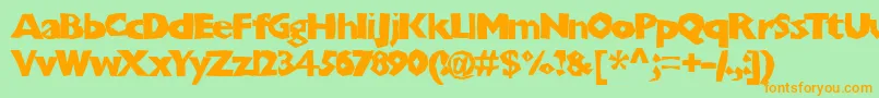 Chunkoblocko Font – Orange Fonts on Green Background