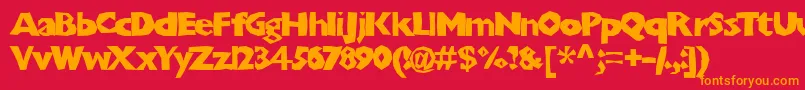 Chunkoblocko Font – Orange Fonts on Red Background