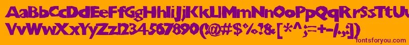 Chunkoblocko Font – Purple Fonts on Orange Background