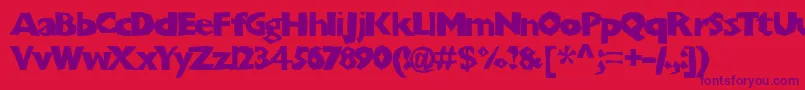 Chunkoblocko Font – Purple Fonts on Red Background