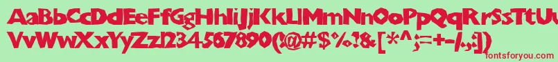 Chunkoblocko Font – Red Fonts on Green Background